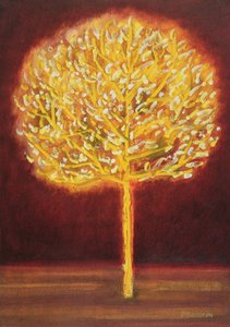 شجرة مزهرة ، 1997 (زيت على ورق) بواسطة بيتر ديفيدسون